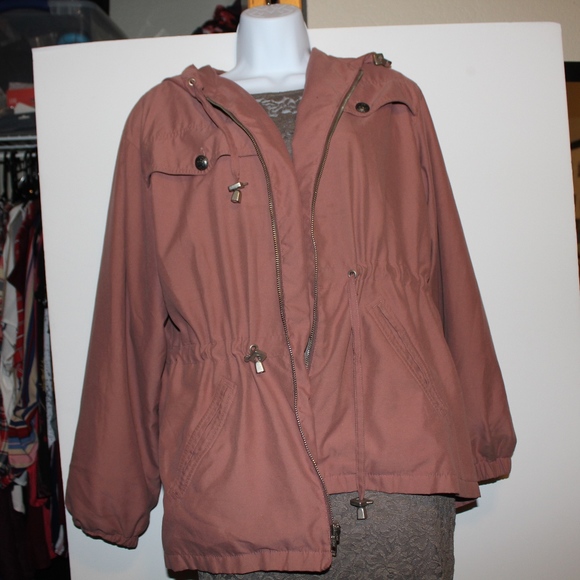 MAUVE HOODED LIGHT JACKET EXCELLENT CONDITION - Picture 3 of 3
